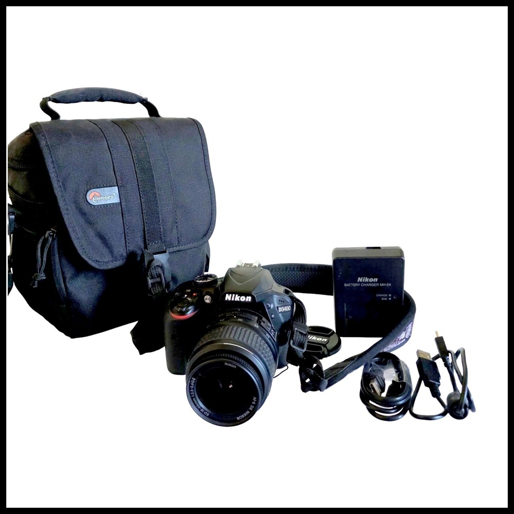 NIKON D3400 24.2 MP DIGITAL CAMERA BODY WITH 18-55mm LENS SHUTTER COUNT @4422